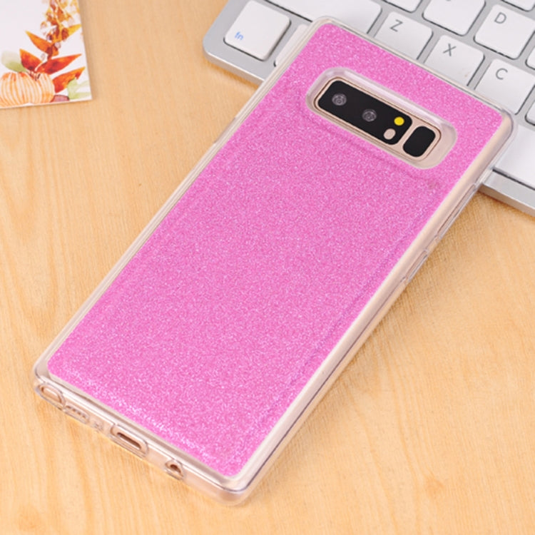 For Galaxy Note 8 Glitter Powder Frosted Shoulder Bag Horizontal Flip Leather Case Cover with Card Slots