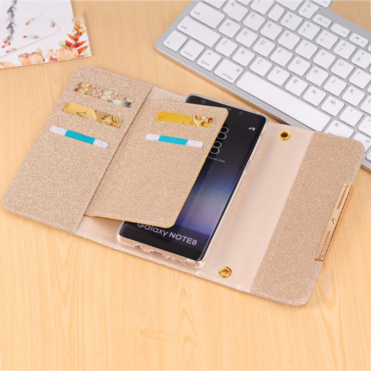 For Galaxy Note 8 Glitter Powder Frosted Shoulder Bag Horizontal Flip Leather Case Cover with Card Slots
