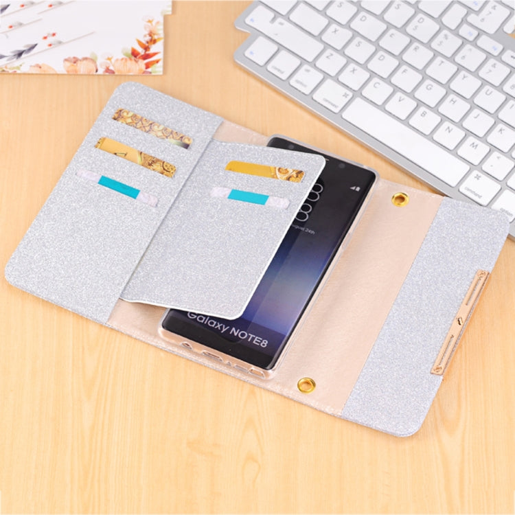 For Galaxy Note 8 Glitter Powder Frosted Shoulder Bag Horizontal Flip Leather Case Cover with Card Slots
