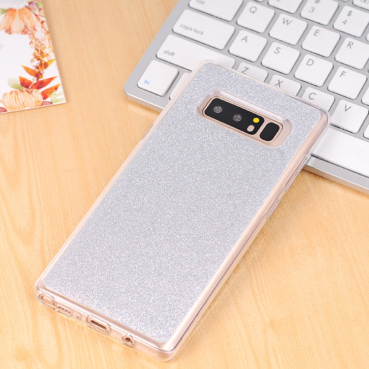 For Galaxy Note 8 Glitter Powder Frosted Shoulder Bag Horizontal Flip Leather Case Cover with Card Slots