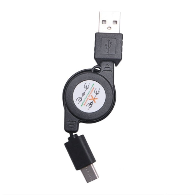 1A Retractable Type C to USB 2.0 Data / Charger Cable, For Galaxy S8 & S8 + / LG G6 / Huawei P10 & P10 Plus / Xiaomi Mi6 & Max 2 and other Smartphones, Length: 75cm(Black)