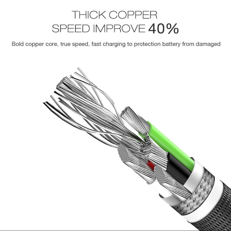 YAOMAISI Q13 1m Micro USB to USB L-Type Nylon Weave Data Sync Charging Cable, For Galaxy, HTC, Google, LG, Sony, Huawei, Xiaomi, Lenovo and Other Smartphones(Silver)