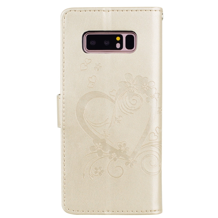 For Galaxy Note 8 Pressed Flowers Butterfly Love Pattern Horizontal Flip Leather Case with Holder & Card Slots & Wallet & Lanyard & Photo Frame
