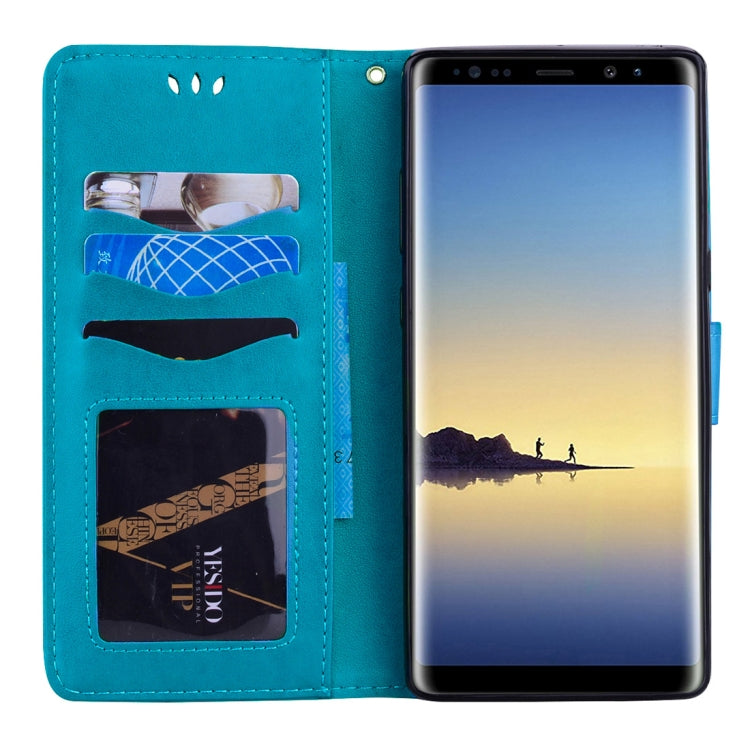 For Galaxy Note 8 Pressed Flowers Butterfly Love Pattern Horizontal Flip Leather Case with Holder & Card Slots & Wallet & Lanyard & Photo Frame