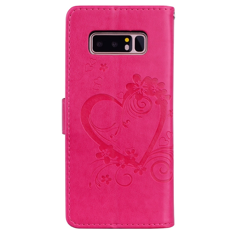 For Galaxy Note 8 Pressed Flowers Butterfly Love Pattern Horizontal Flip Leather Case with Holder & Card Slots & Wallet & Lanyard & Photo Frame
