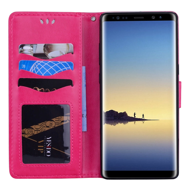 For Galaxy Note 8 Pressed Flowers Butterfly Love Pattern Horizontal Flip Leather Case with Holder & Card Slots & Wallet & Lanyard & Photo Frame