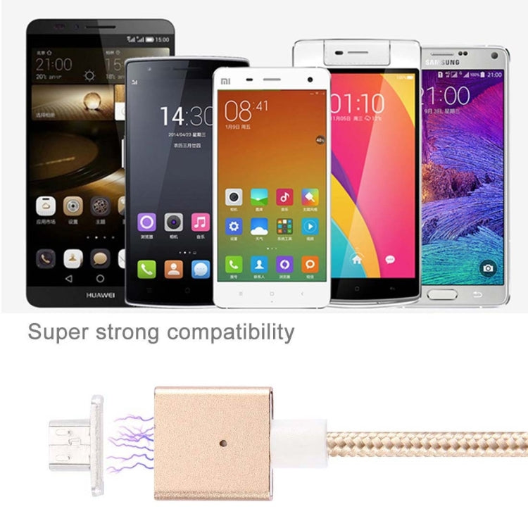 1m Weave Style 2A Magnetic Micro USB to USB 2.0 Data Sync Charging Cable, For Samsung, Xiaomi, Huawei, LG, HTC and Other Smartphone