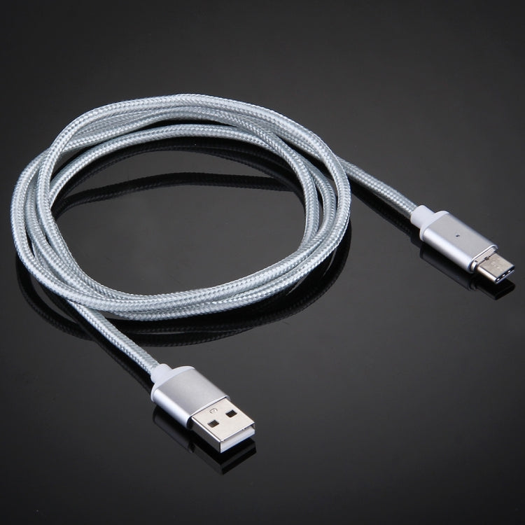 1m Weave Style Magnetic USB-C / Type-C to USB 2.0 Data Sync Charging Cable for Galaxy S8 & S8 + / LG G6 / Huawei P10 & P10 Plus / Xiaomi Mi6 & Max 2 and other Smartphones