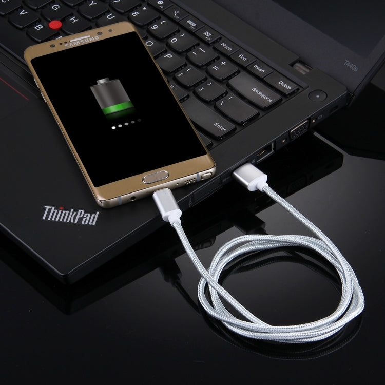 1m Weave Style Magnetic USB-C / Type-C to USB 2.0 Data Sync Charging Cable for Galaxy S8 & S8 + / LG G6 / Huawei P10 & P10 Plus / Xiaomi Mi6 & Max 2 and other Smartphones