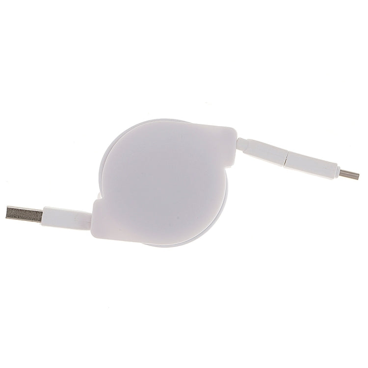 1m 2A Two in One Retractable Micro USB to Type-C Data Sync Charging Cable, For