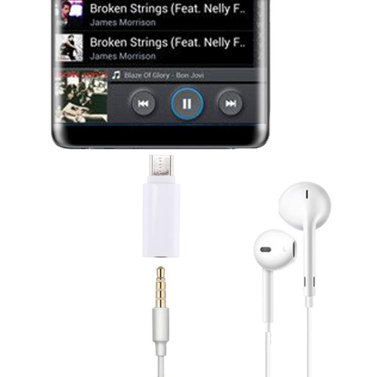 3.5mm Audio Female to USB-C / Type-C Male Adapter, For Galaxy S8 & S8 + / LG G6 / Huawei P10 & P10 Plus / Oneplus 5 / Xiaomi Mi6 & Max 2 and other Smartphones(White)