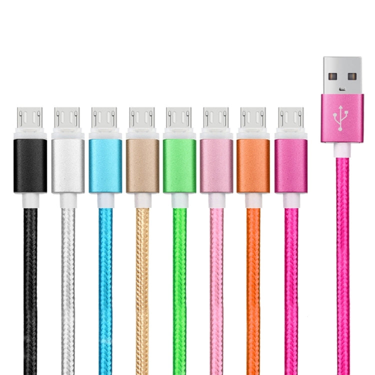 8 PCS 1m Woven Style Metal Head Micro USB to USB 2.0 Data / Charger Cable Kit with Light, For Samsung / Huawei / Xiaomi / Meizu / LG / HTC and Other Smartphones