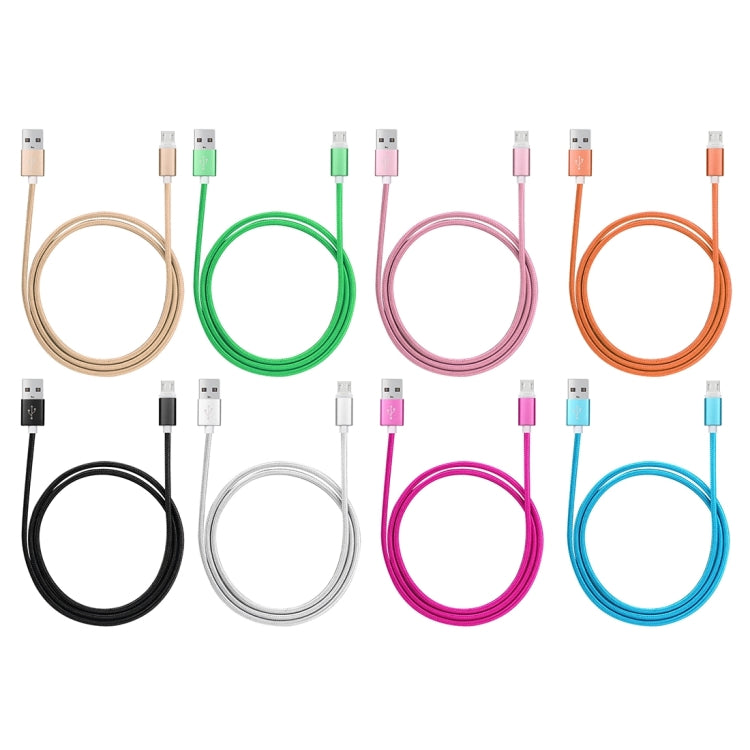 8 PCS 1m Woven Style Metal Head Micro USB to USB 2.0 Data / Charger Cable Kit with Light, For Samsung / Huawei / Xiaomi / Meizu / LG / HTC and Other Smartphones