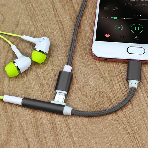 Type-C 3.5mm Aluminum Alloy + Nylon Audio Adapter, Length: 12cm, For Xiaomi , Huawei , Letv
