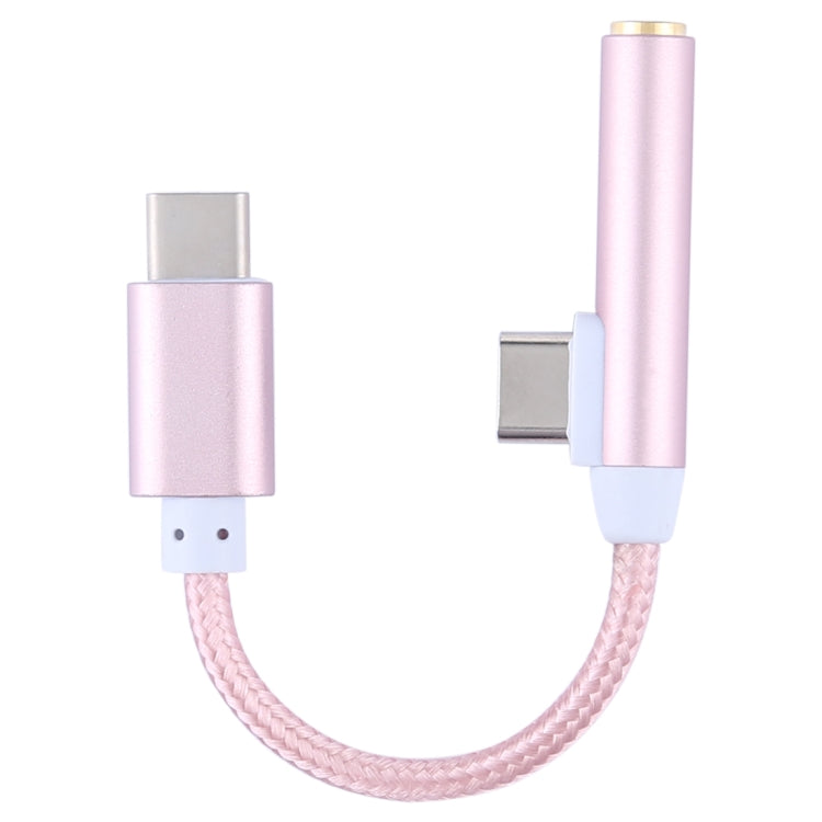 Type-C 3.5mm Aluminum Alloy + Nylon Audio Adapter, Length: 12cm, For Xiaomi , Huawei , Letv