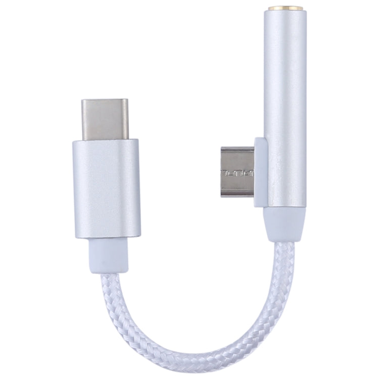 Type-C 3.5mm Aluminum Alloy + Nylon Audio Adapter, Length: 12cm, For Xiaomi , Huawei , Letv