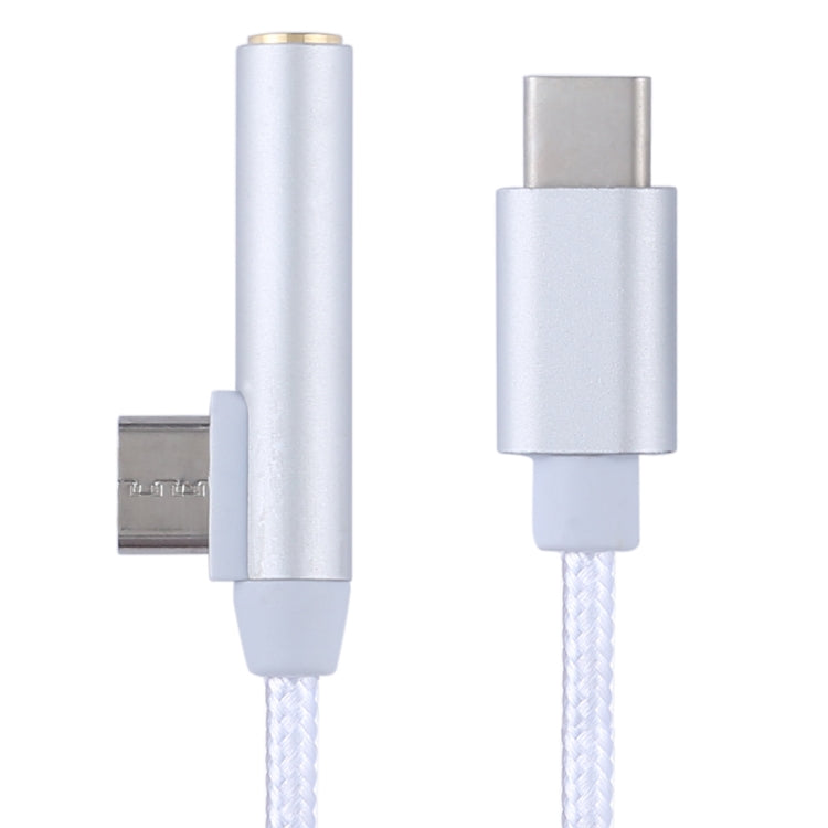 Type-C 3.5mm Aluminum Alloy + Nylon Audio Adapter, Length: 12cm, For Xiaomi , Huawei , Letv