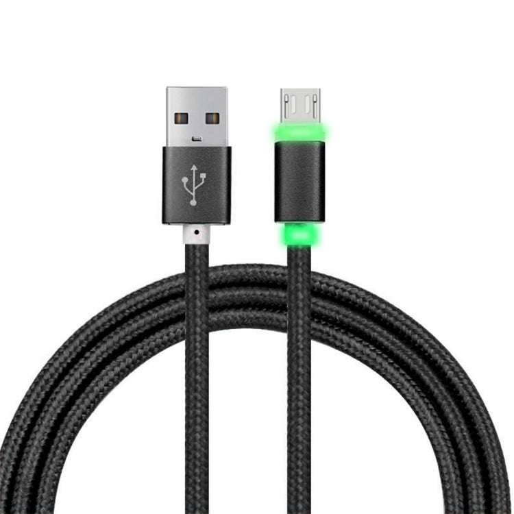 1.2M Woven Style Micro USB to USB 2.0 Data Sync Cable with Double LED Indicator Light for Samsung, HTC, Sony, Huawei, Xiaomi(Black)
