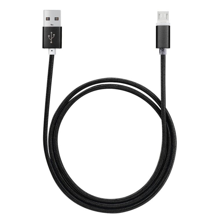 1.2M Woven Style Micro USB to USB 2.0 Data Sync Cable with Double LED Indicator Light for Samsung, HTC, Sony, Huawei, Xiaomi(Black)