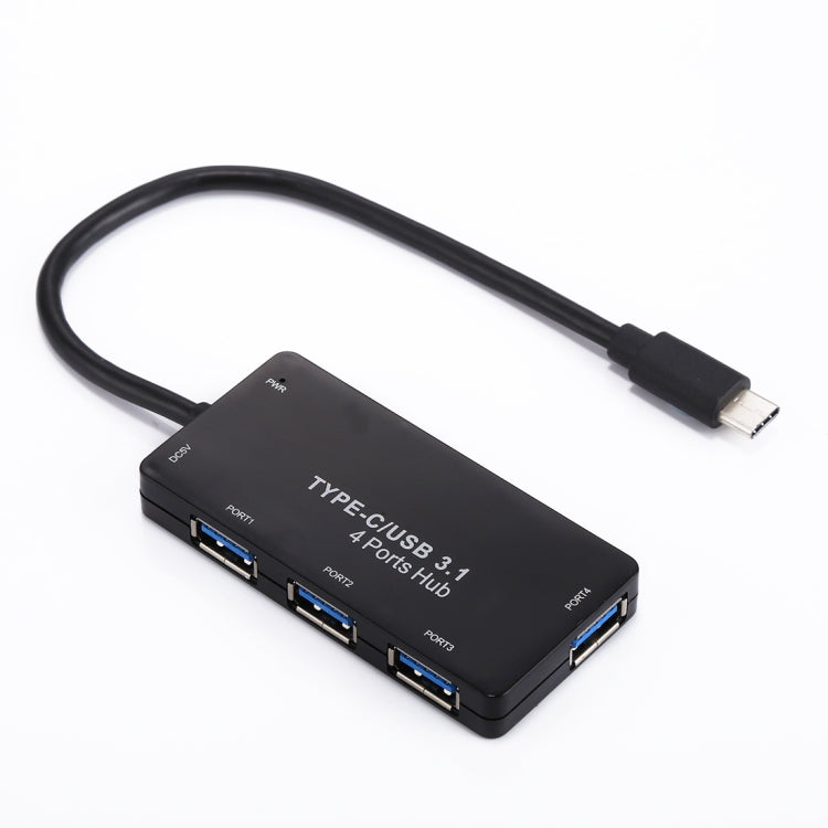 4 x USB 3.0 Ports to USB-C / Type-C HUB Adapter, Total Length: about 28cm