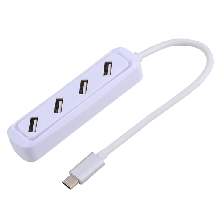 4 x USB 2.0 Ports to USB-C / Type-C HUB Adapter, Total Length: about 30cm