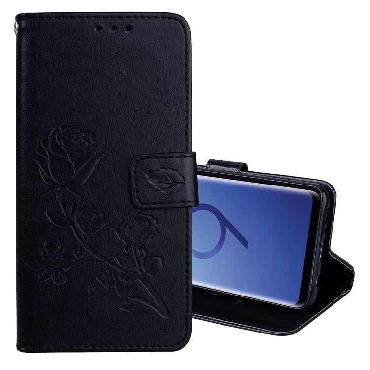 For Galaxy S9 Rose Embossed Horizontal Flip Environmental PU Leather Case with Holder & Card Slots & Wallet