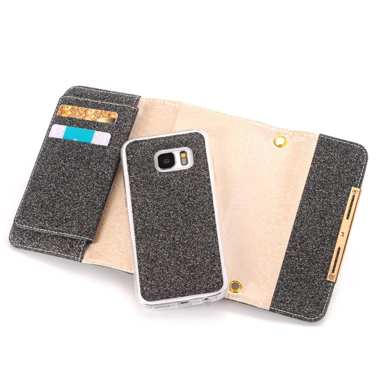 Glitter 2 in 1 Wallet Style Detachable Leather Case Shoulder Chain Bag with Card Slots for Galaxy S7 / G930