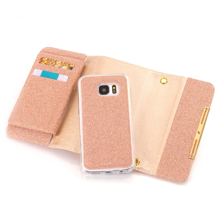 Glitter 2 in 1 Wallet Style Detachable Leather Case Shoulder Chain Bag with Card Slots for Galaxy S7 / G930