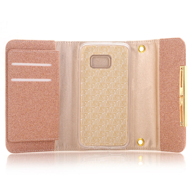 Glitter 2 in 1 Wallet Style Detachable Leather Case Shoulder Chain Bag with Card Slots for Galaxy S7 / G930