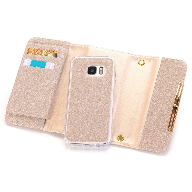 Glitter 2 in 1 Wallet Style Detachable Leather Case Shoulder Chain Bag with Card Slots for Galaxy S7 / G930