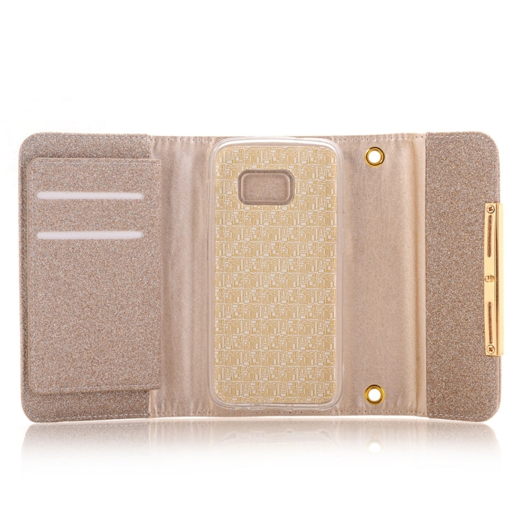 Glitter 2 in 1 Wallet Style Detachable Leather Case Shoulder Chain Bag with Card Slots for Galaxy S7 / G930