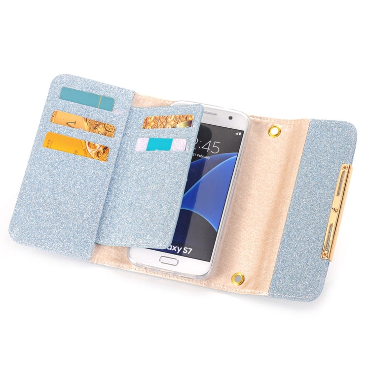 Glitter 2 in 1 Wallet Style Detachable Leather Case Shoulder Chain Bag with Card Slots for Galaxy S7 / G930