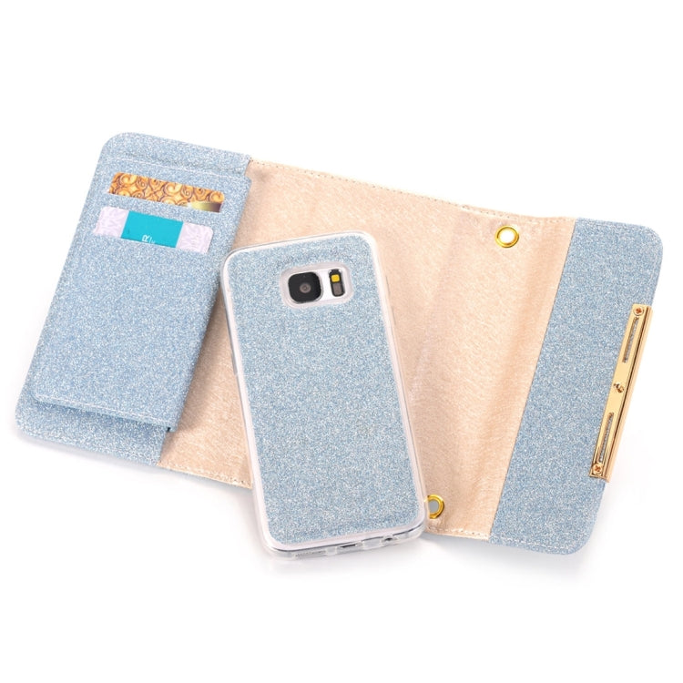 Glitter 2 in 1 Wallet Style Detachable Leather Case Shoulder Chain Bag with Card Slots for Galaxy S7 / G930
