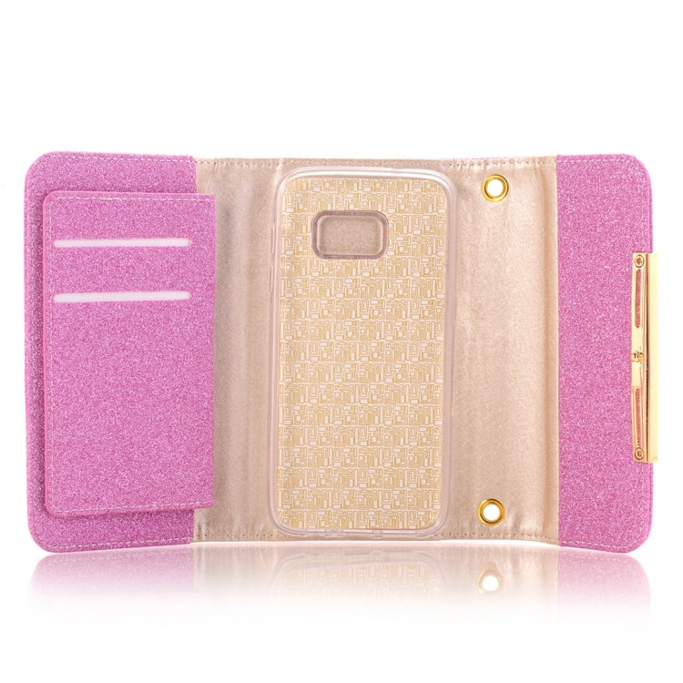 Glitter 2 in 1 Wallet Style Detachable Leather Case Shoulder Chain Bag with Card Slots for Galaxy S7 / G930