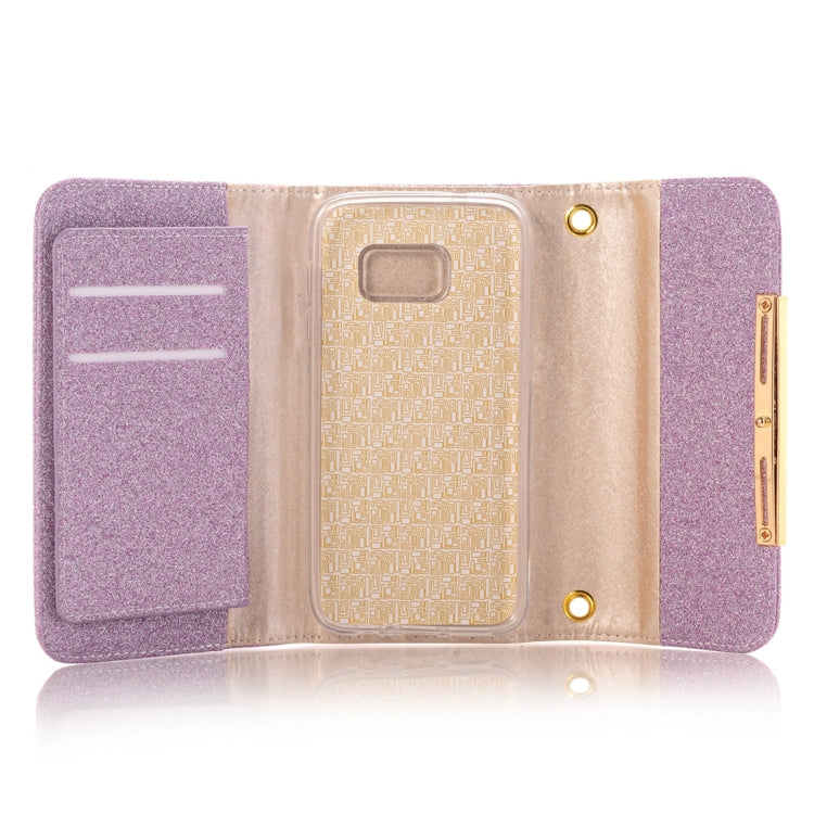 Glitter 2 in 1 Wallet Style Detachable Leather Case Shoulder Chain Bag with Card Slots for Galaxy S7 / G930