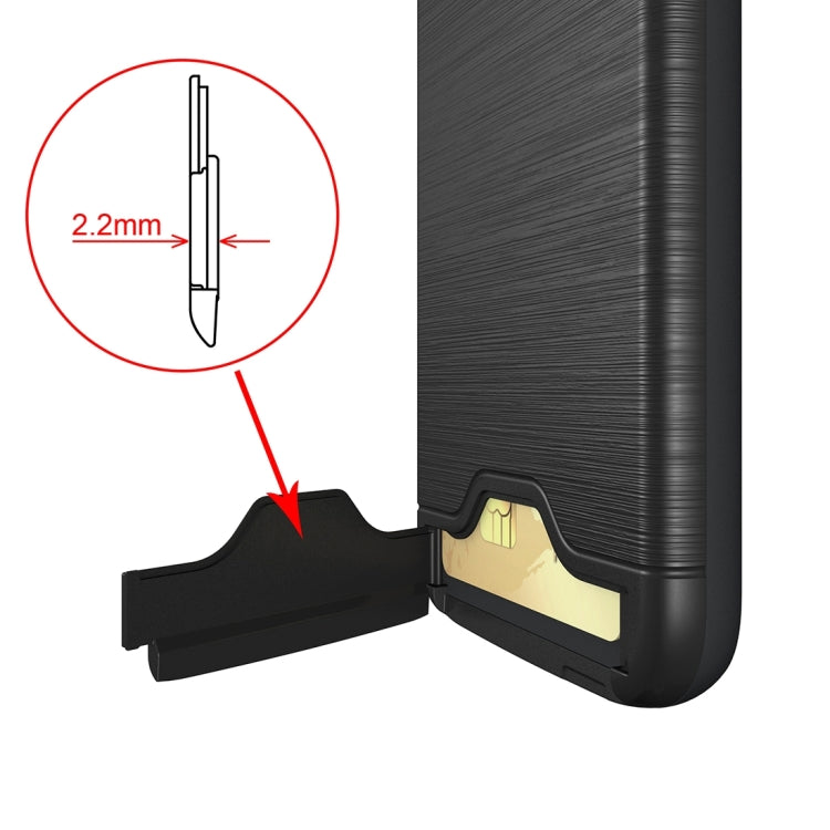 For Galaxy S7 / G930 Brushed Texture Separable TPU + PC Combination Back Case with Card Slot & Holder