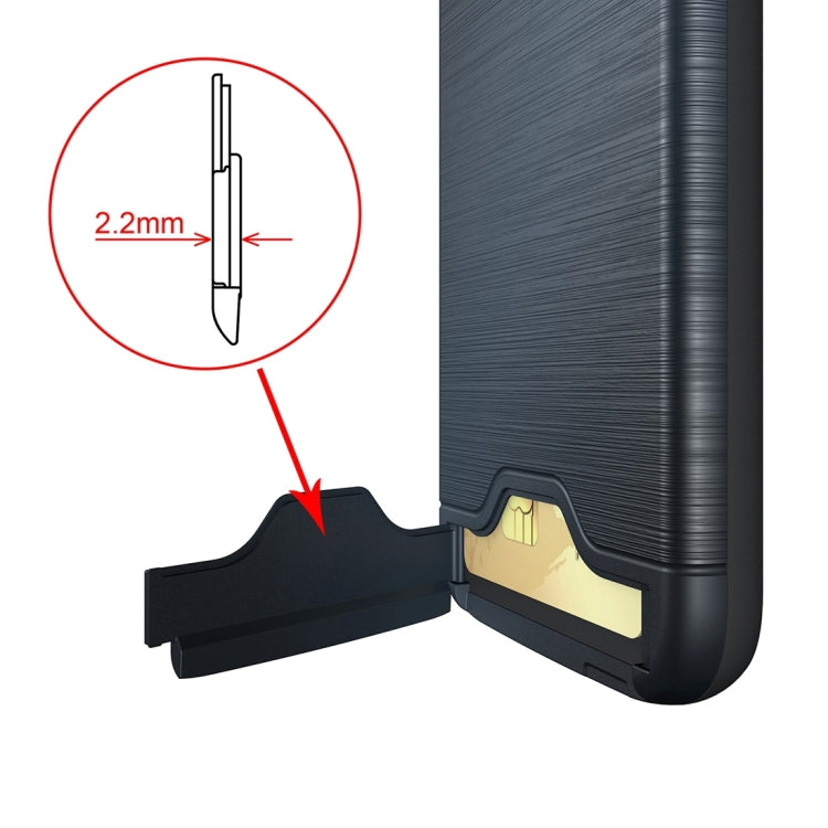 For Galaxy S7 / G930 Brushed Texture Separable TPU + PC Combination Back Case with Card Slot & Holder