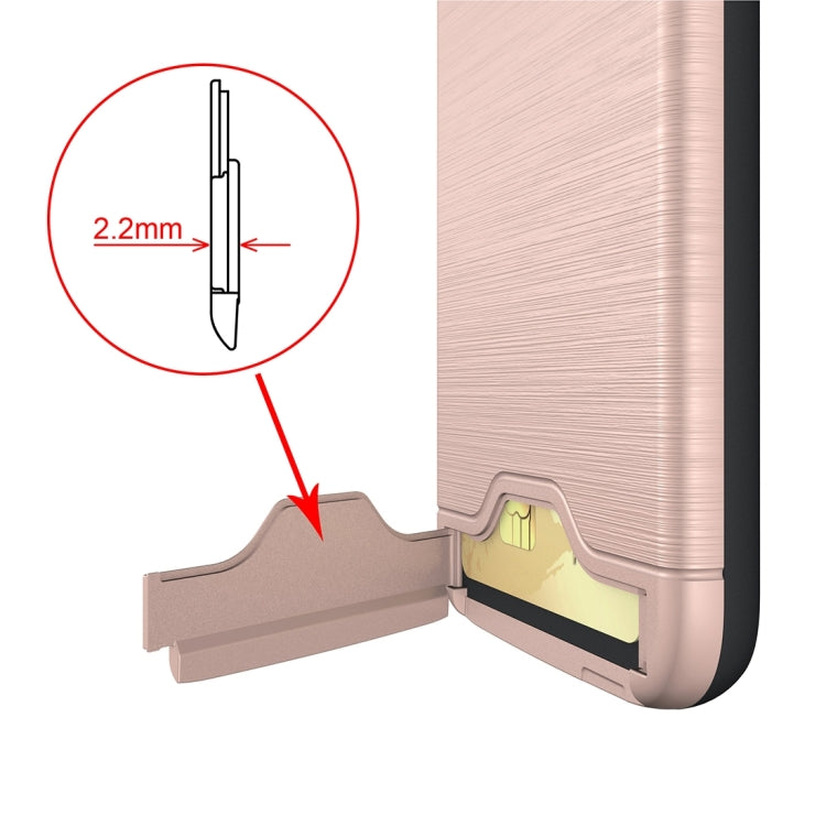 For Galaxy S7 / G930 Brushed Texture Separable TPU + PC Combination Back Case with Card Slot & Holder