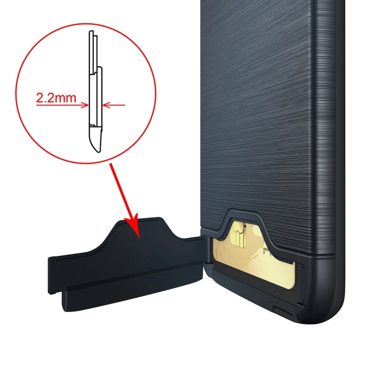 For Galaxy S7 Edge / G935 Brushed Texture Separable TPU + PC Combination Back Case with Card Slot & Holder