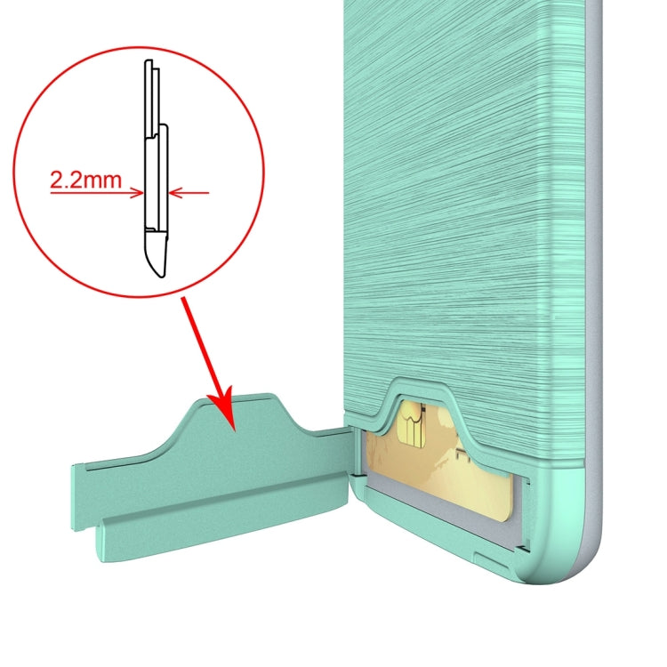 For Galaxy S7 Edge / G935 Brushed Texture Separable TPU + PC Combination Back Case with Card Slot & Holder