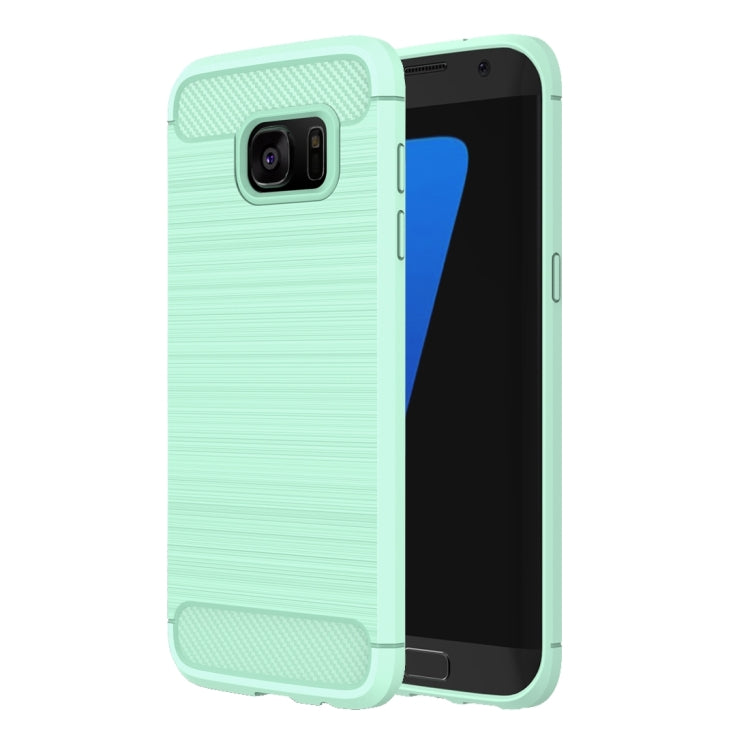 For Galaxy S7 Edge / G935 Brushed Texture Fiber TPU Rugged Armor Protective Case
