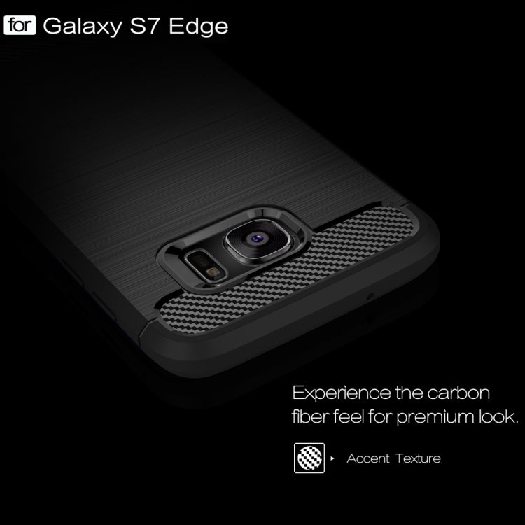 For Galaxy S7 Edge / G935 Brushed Texture Fiber TPU Rugged Armor Protective Case
