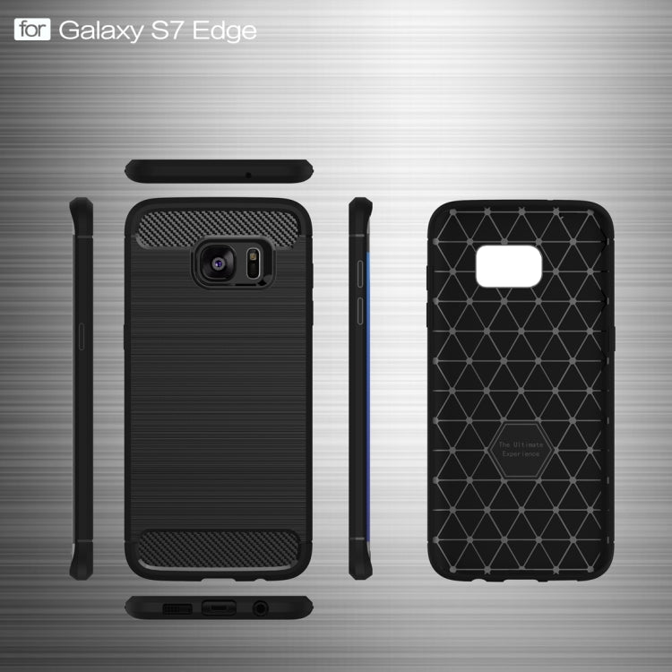 For Galaxy S7 Edge / G935 Brushed Texture Fiber TPU Rugged Armor Protective Case