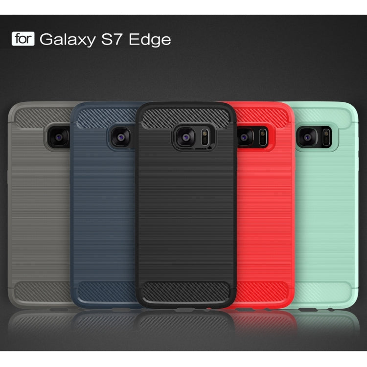 For Galaxy S7 Edge / G935 Brushed Texture Fiber TPU Rugged Armor Protective Case