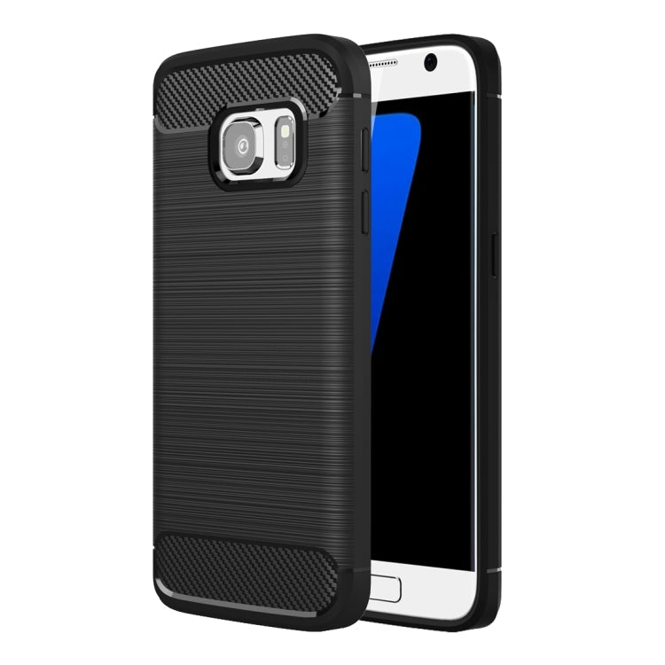 For Galaxy S7 / G930 Brushed Texture Fiber TPU Rugged Armor Protective Case