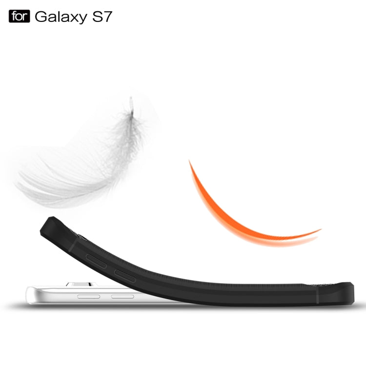 For Galaxy S7 / G930 Brushed Texture Fiber TPU Rugged Armor Protective Case