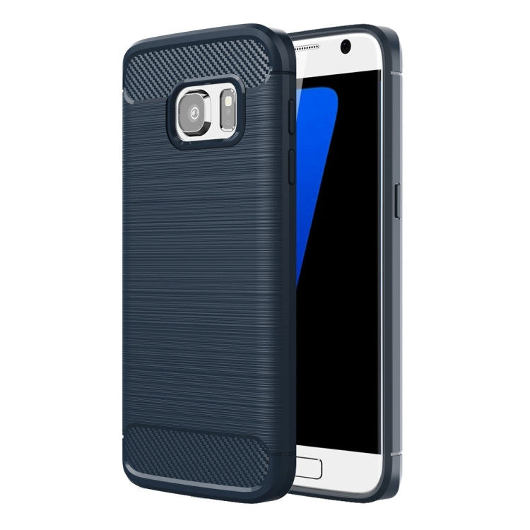 For Galaxy S7 / G930 Brushed Texture Fiber TPU Rugged Armor Protective Case