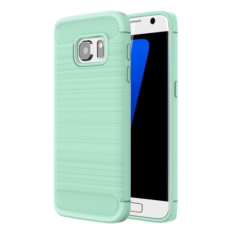 For Galaxy S7 / G930 Brushed Texture Fiber TPU Rugged Armor Protective Case