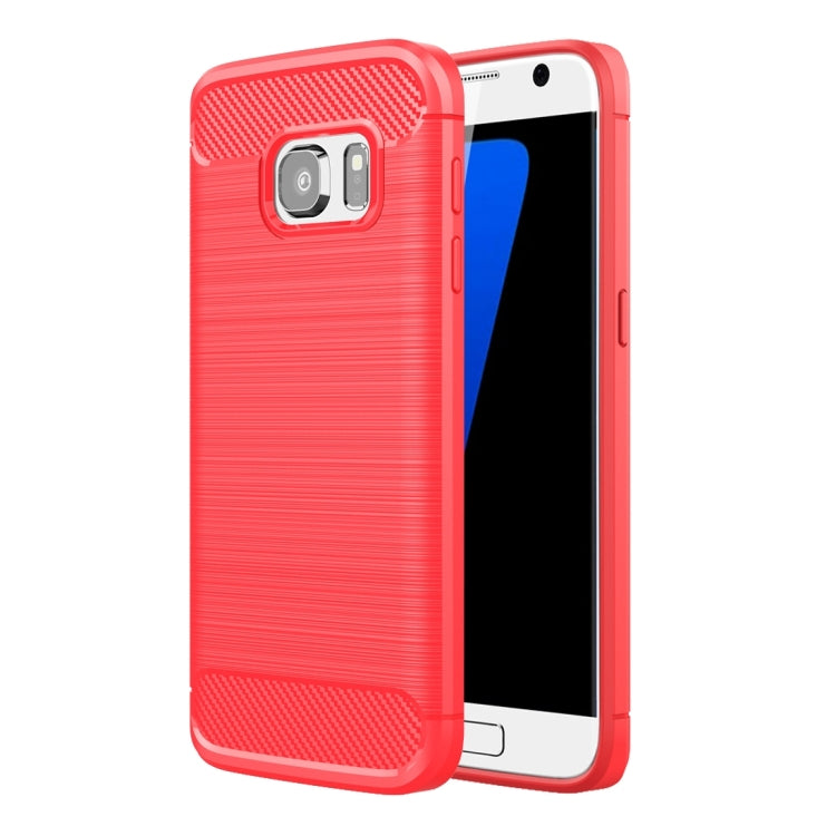 For Galaxy S7 / G930 Brushed Texture Fiber TPU Rugged Armor Protective Case