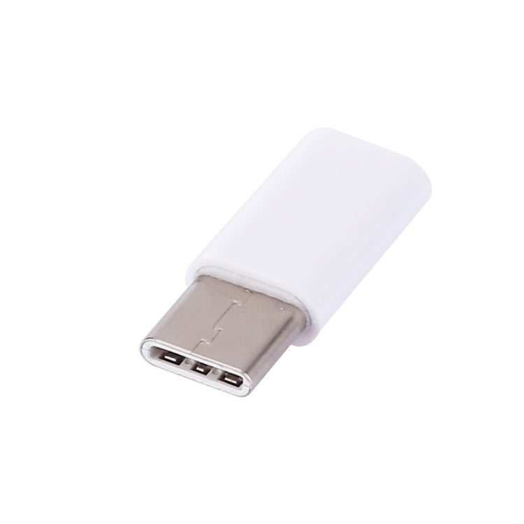 Micro USB Female to USB-C / Type-C Male Connector Adapter(White)